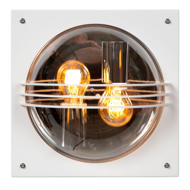 Lucide PRIVAS - Nástenné svietidlo Vonkajšie - 2xE27 - IP44 - Biele